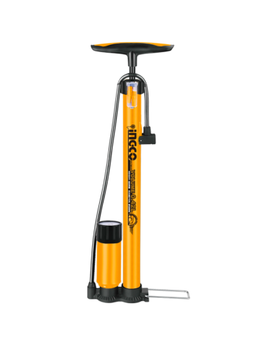 Pompa Manuale Professionale Manometro Tubo Acciaio Bici Moto Auto  38x500 mm