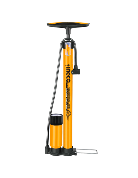 Pompa Manuale Professionale Manometro Tubo Acciaio Bici Moto Auto  38x500 mm