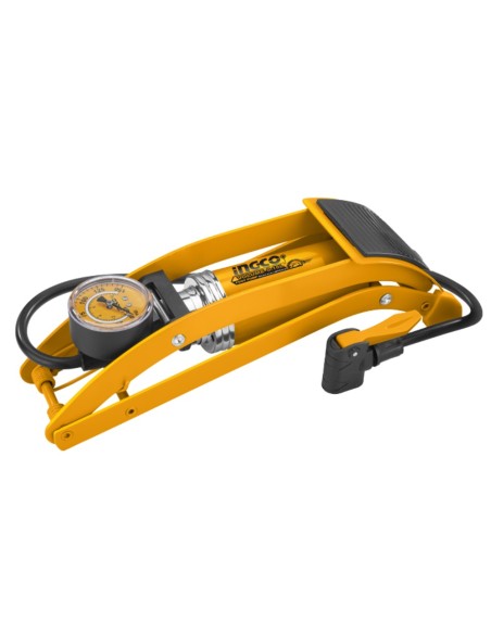 Pompa Pedale Professionale Manometro Tubo Acciaio Bici Moto Auto 55x120mm