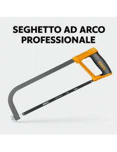 Seghetto Arco 300 mm Regolabile Lama 65 Mn 24 T Impugnatura Morbida Acciaio 2