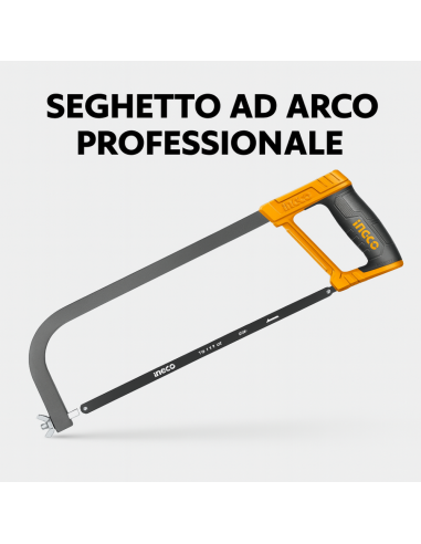 Seghetto Arco 300 mm Regolabile Lama 65 Mn 24 T Impugnatura Morbida Acciaio