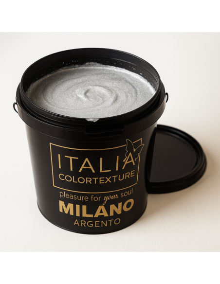 Decorativo Murale Milano Colore Argento Effetto Seta Riflessi Perlescenti