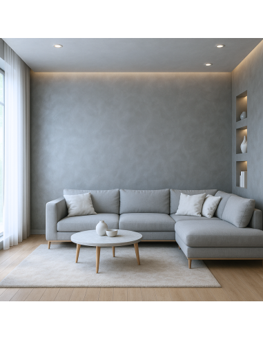 Decorativo Murale Milano Colore Argento Effetto Seta Riflessi Perlescenti