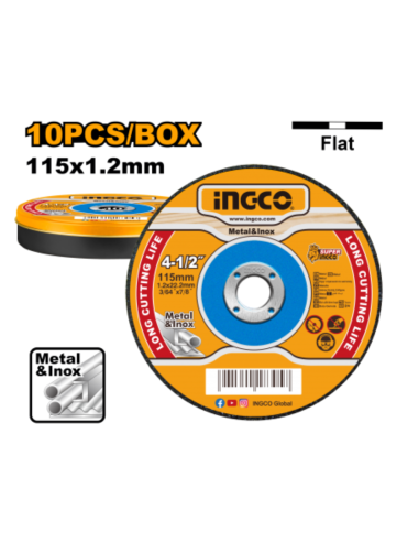 Disco Taglio Professionale Lavorazioni Metallo Acciaio Inox 115x1,2 mm 10 Pezzi