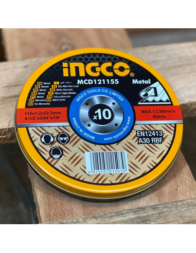 Disco Taglio Professionale Lavorazioni Metallo Acciaio Inox 115x1,2 mm 10 Pezzi