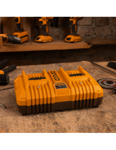 Kit Pack Pro Caricabatterie Doppio Rapido 4Ah + 2 Batterie 20V  5 Ah 2 Ah 