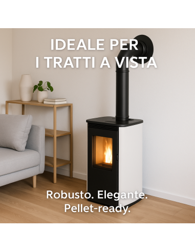 Tubo Acciaio Canna Fumaria Stufa Pellet Spessore 1,2 mm Diametro 80 mm  