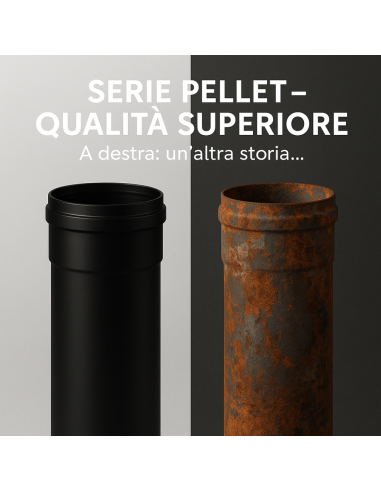 Tubo Acciaio Canna Fumaria Stufa Pellet Spessore 1,2 mm Diametro 80 mm  