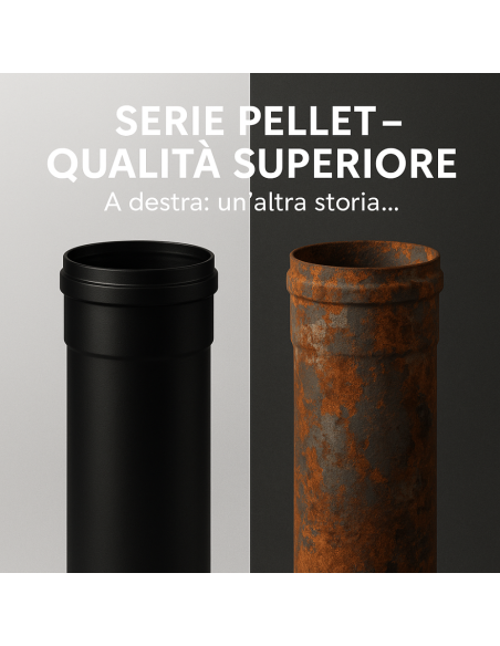 Tubo Acciaio Canna Fumaria Stufa Pellet Spessore 1,2 mm Diametro 80 mm  