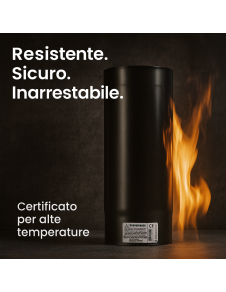 Tubo Lineare Arredo Canale Da Fumo Stufa A Pellet Sistema Scarico Diametro 150mm