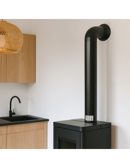 Tubo Lineare Arredo Canale Da Fumo Stufa A Pellet Sistema Scarico Diametro 150mm