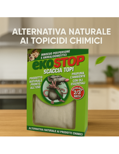 Repellente Naturale Scacciatopi Ratti Formula Innovativa Profumata 50 g Ekostop