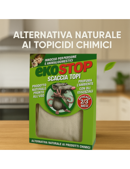 Repellente Naturale Scacciatopi Ratti Formula Innovativa Profumata 50 g Ekostop