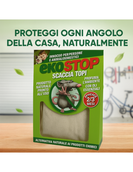 Repellente Naturale Scacciatopi Ratti Formula Innovativa Profumata 50 g Ekostop