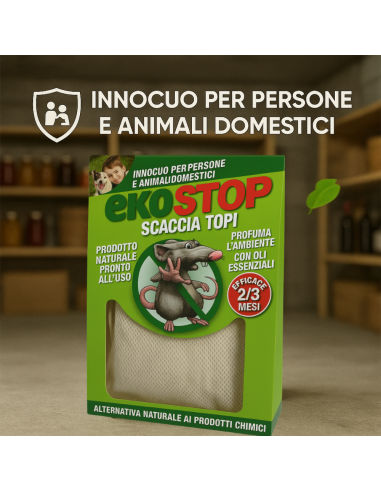 Repellente Naturale Scacciatopi Ratti Formula Innovativa Profumata 50 g Ekostop