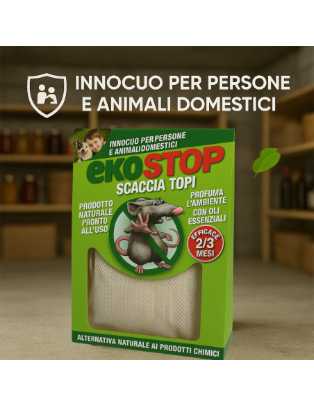 Repellente Naturale Scacciatopi Ratti Formula Innovativa Profumata 50 g Ekostop