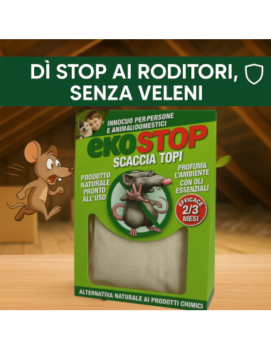 Repellente Naturale Scacciatopi Ratti Formula Innovativa Profumata 50 g Ekostop