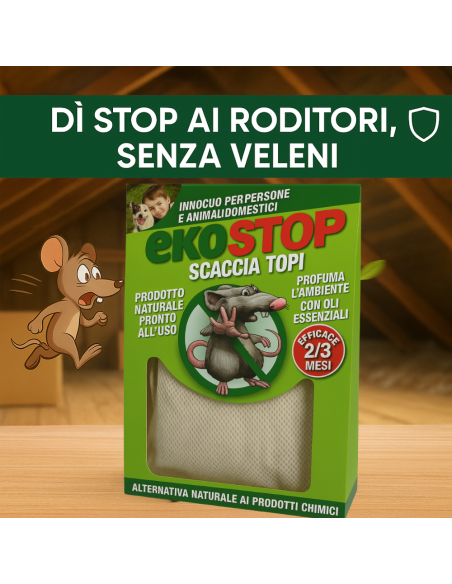 Repellente Naturale Scacciatopi Ratti Formula Innovativa Profumata 50 g Ekostop