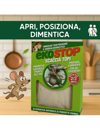 Repellente Naturale Scacciatopi Ratti Formula Innovativa Profumata 50 g Ekostop