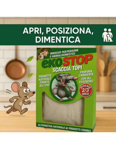 Repellente Naturale Scacciatopi Ratti Formula Innovativa Profumata 50 g Ekostop