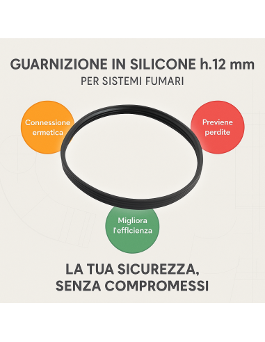 Guarnizione Siliconica H.12 mm Canna Fumaria Mono Parete Isolamento Perfetto