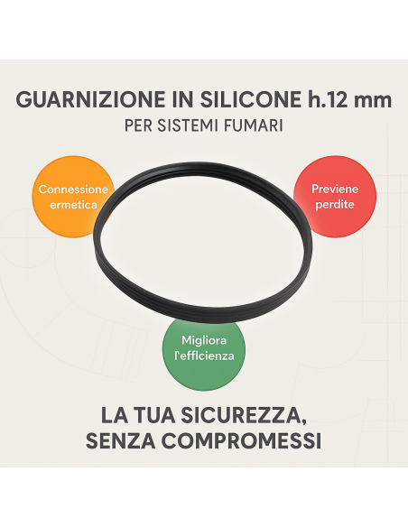 Guarnizione Siliconica H.12 mm Canna Fumaria Mono Parete Isolamento Perfetto