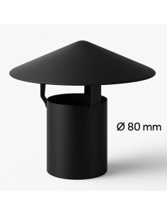 Cappello Cinese Canale Fumo Ø 80 mm Stufa Pellet Acciaio Zincato Antipioggia