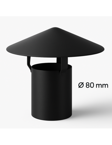 Cappello Cinese Canale Fumo Ø 80 mm Stufa Pellet Acciaio Zincato Antipioggia