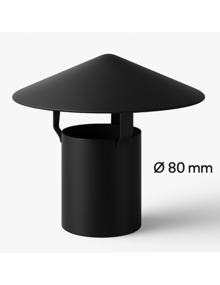Cappello Cinese Canale Fumo Ø 80 mm Stufa Pellet Acciaio Zincato Antipioggia
