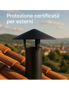 Cappello Cinese Canale Fumo Ø 80 mm Stufa Pellet Acciaio Zincato Antipioggia 2