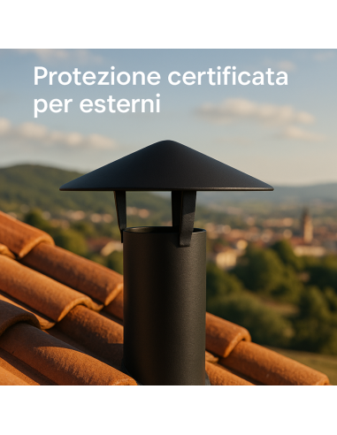 Cappello Cinese Canale Fumo Ø 80 mm Stufa Pellet Acciaio Zincato Antipioggia