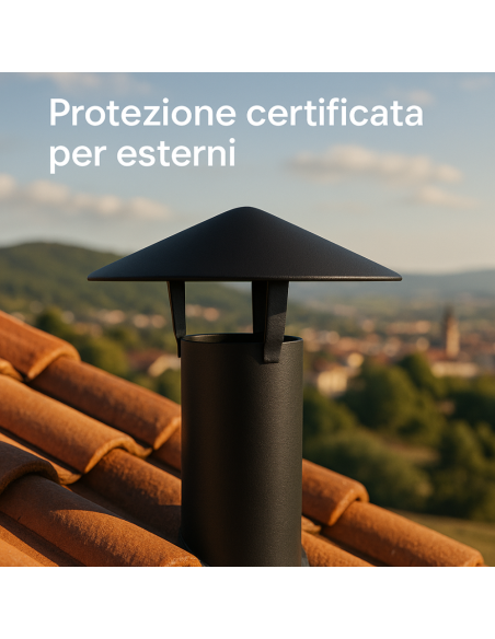 Cappello Cinese Canale Fumo Ø 80 mm Stufa Pellet Acciaio Zincato Antipioggia