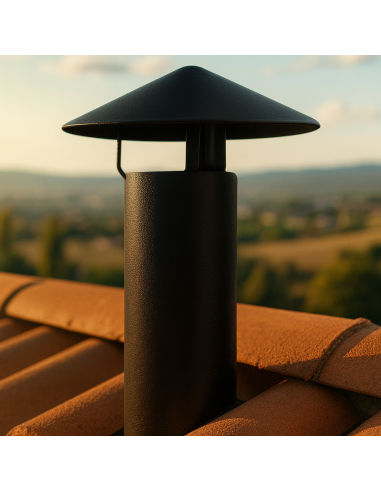 Cappello Cinese Canale Fumo Ø 80 mm Stufa Pellet Acciaio Zincato Antipioggia