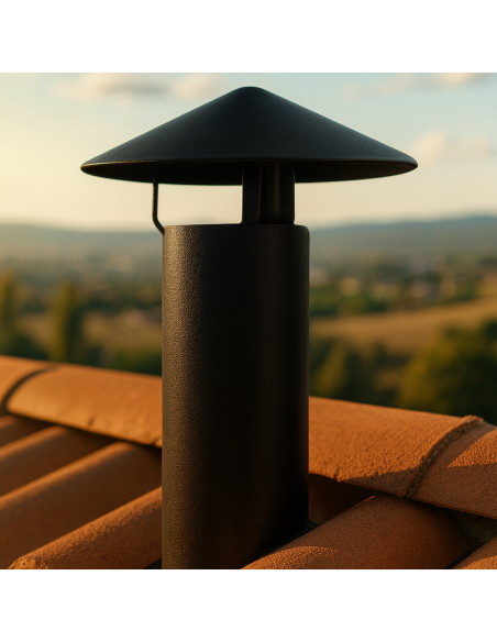 Cappello Cinese Canale Fumo Ø 80 mm Stufa Pellet Acciaio Zincato Antipioggia