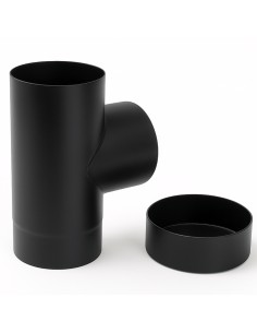 Raccordo a T Arredo Tappo Ispezione Raccolta 90° Canale Fumo Stufa A Pellet