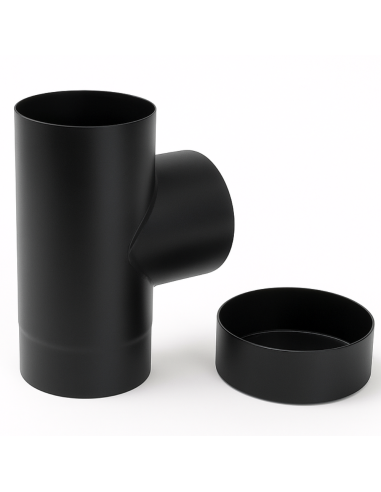 Raccordo a T Arredo Tappo Ispezione Raccolta 90° Canale Fumo Stufa A Pellet