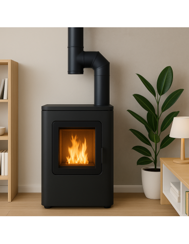Raccordo a T Arredo Tappo Ispezione Raccolta 90° Canale Fumo Stufa A Pellet