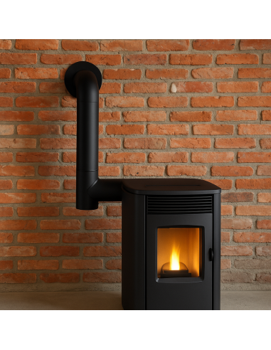Raccordo a T Arredo Tappo Ispezione Raccolta 90° Canale Fumo Stufa A Pellet