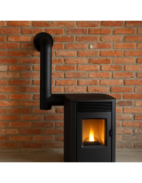 Raccordo a T Arredo Tappo Ispezione Raccolta 90° Canale Fumo Stufa A Pellet
