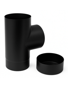 Raccordo a T Arredo Tappo Ispezione Raccolta 90° Canale Fumo Stufa A Pellet 2