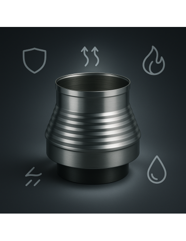 Aumento Canna Fumaria Acciaio Inox Mono Parete Sp. 0,5 mm Finitura BA Lucida