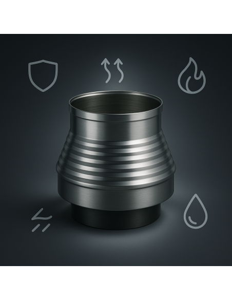 Aumento Canna Fumaria Acciaio Inox Mono Parete Sp. 0,5 mm Finitura BA Lucida