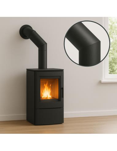 Curva a 45° Elemento Angolare Modifica Sezione Canale Fumo Stufa Pellet
