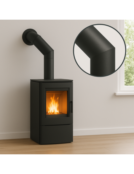 Curva a 45° Elemento Angolare Modifica Sezione Canale Fumo Stufa Pellet