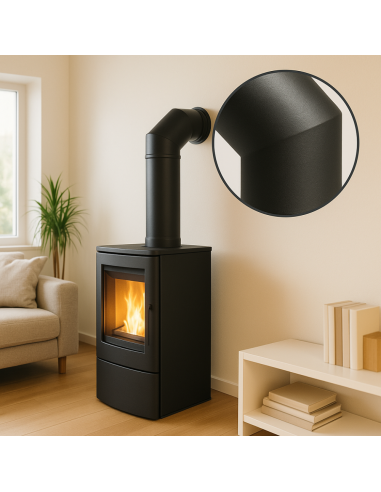 Curva a 45° Elemento Angolare Modifica Sezione Canale Fumo Stufa Pellet