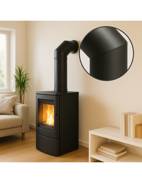 Curva a 45° Elemento Angolare Modifica Sezione Canale Fumo Stufa Pellet