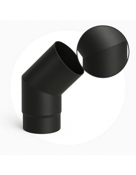 Curva a 45° Elemento Angolare Modifica Sezione Canale Fumo Stufa Pellet