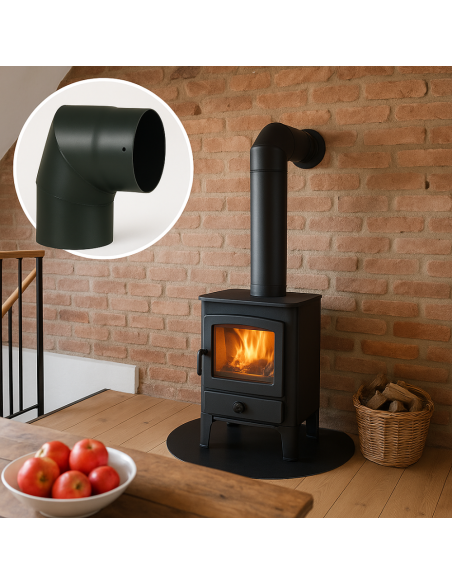 Curva a 90° Elemento Angolare Modifica Sezione Canale Fumo Stufa Pellet