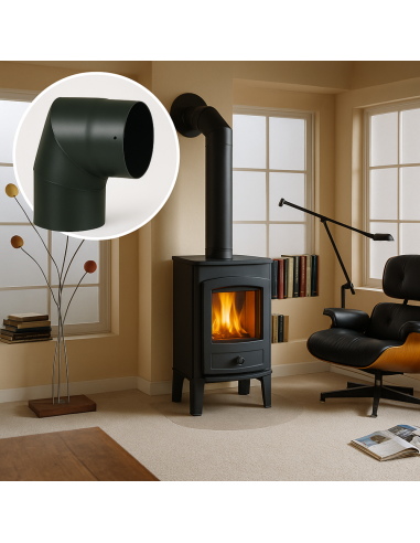 Curva a 90° Elemento Angolare Modifica Sezione Canale Fumo Stufa Pellet