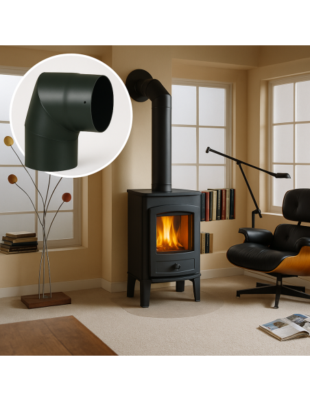 Curva a 90° Elemento Angolare Modifica Sezione Canale Fumo Stufa Pellet
